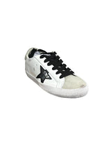 Golden goose white b.grey leather