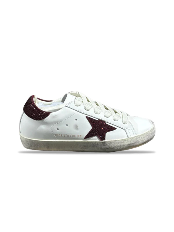 Golden goose white burgundy
