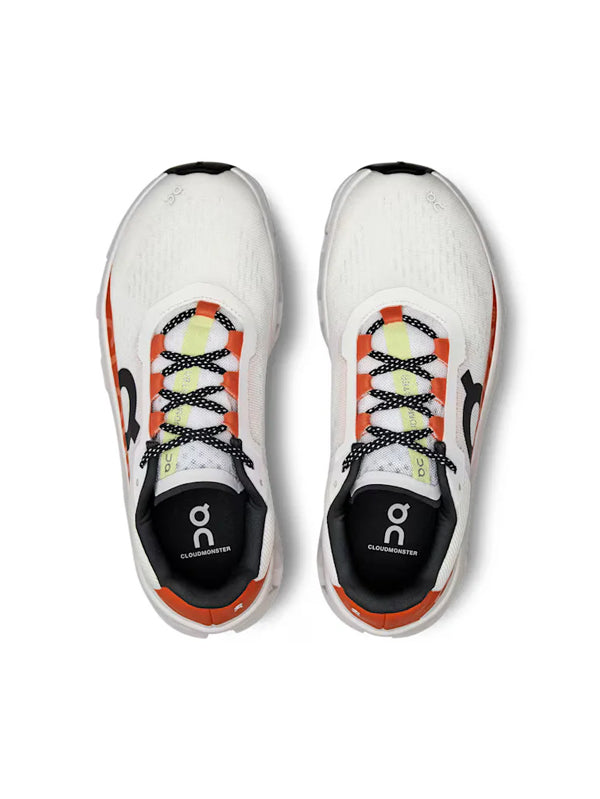 On Cloudmonster White/Orange