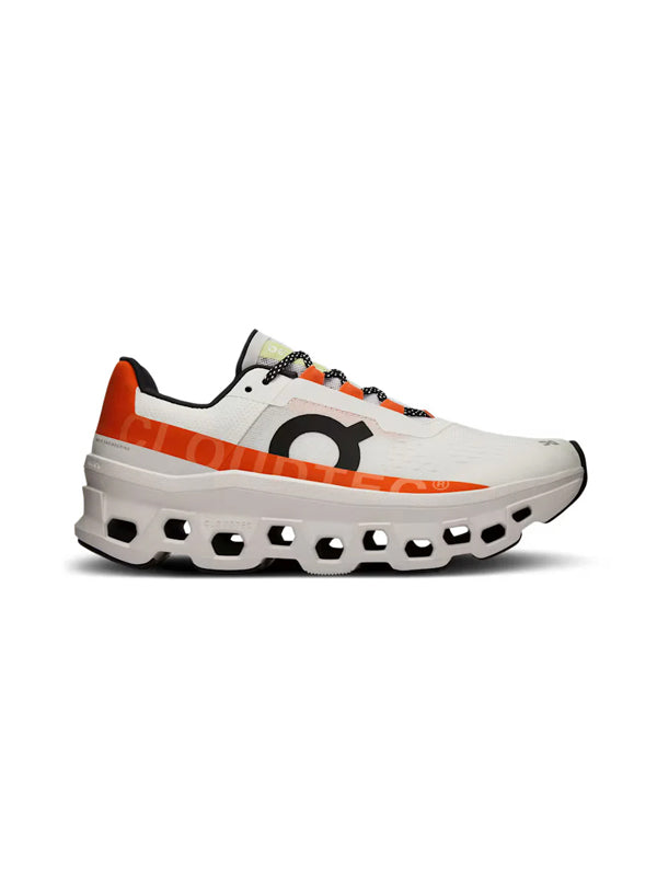 On Cloudmonster White/Orange